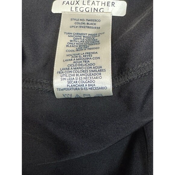 Seven Black Faux Leather Leggings Plus‎ Size XXL High Waist Size Edgy Clubwear - Picture 8 of 8